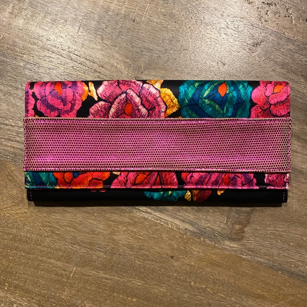 SOLD Authentic Roberto Cavalli Satin Floral Clutch